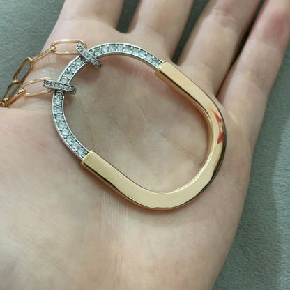 [Corinne]LOCK DIAMOND NECKLACE