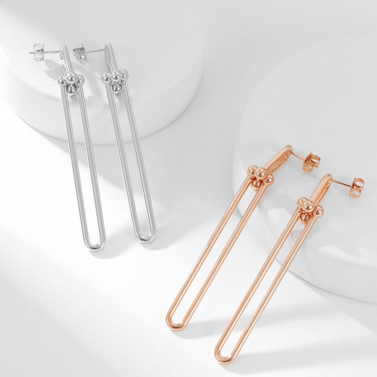 [Corinne]HARDWEAR LONG DROP EARRINGS