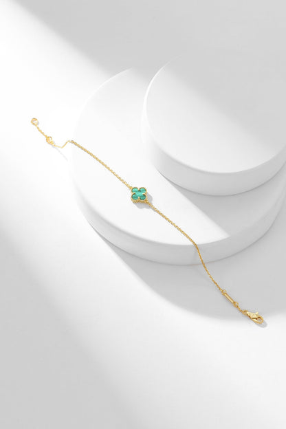 [⭐Corinne]CLOVER BRACELET MALACHITE 1 MOTIF
