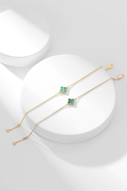 [⭐Corinne]CLOVER BRACELET MALACHITE 1 MOTIF