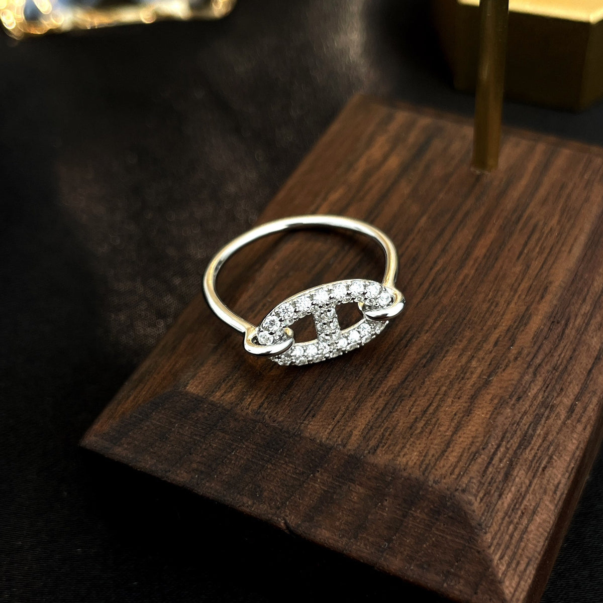 [⭐Corinne]RONDE SMALL SILVER DIAMOND RING