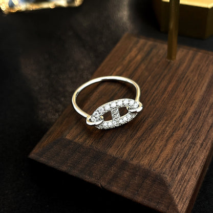 [⭐Corinne]RONDE SMALL SILVER DIAMOND RING