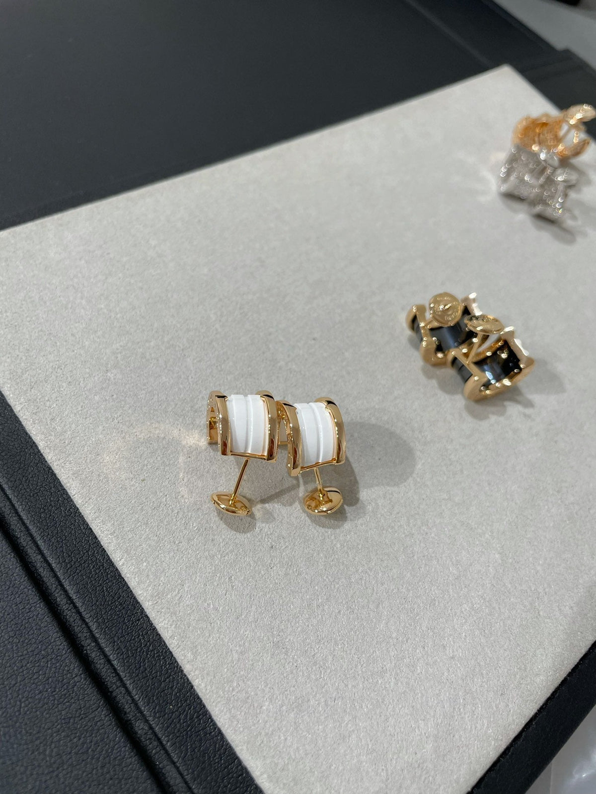 [⭐Corinne]ZERO 1 PINK GOLD CERAMIC EARRINGS