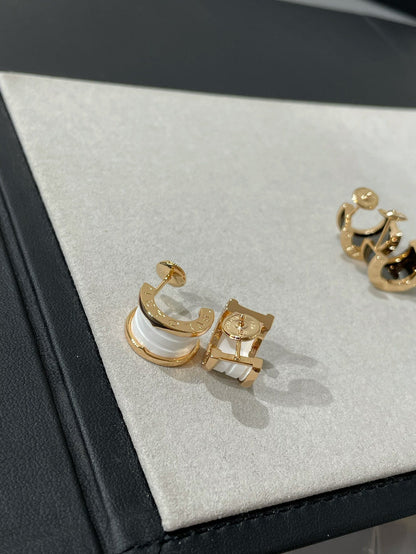 [⭐Corinne]ZERO 1 PINK GOLD CERAMIC EARRINGS