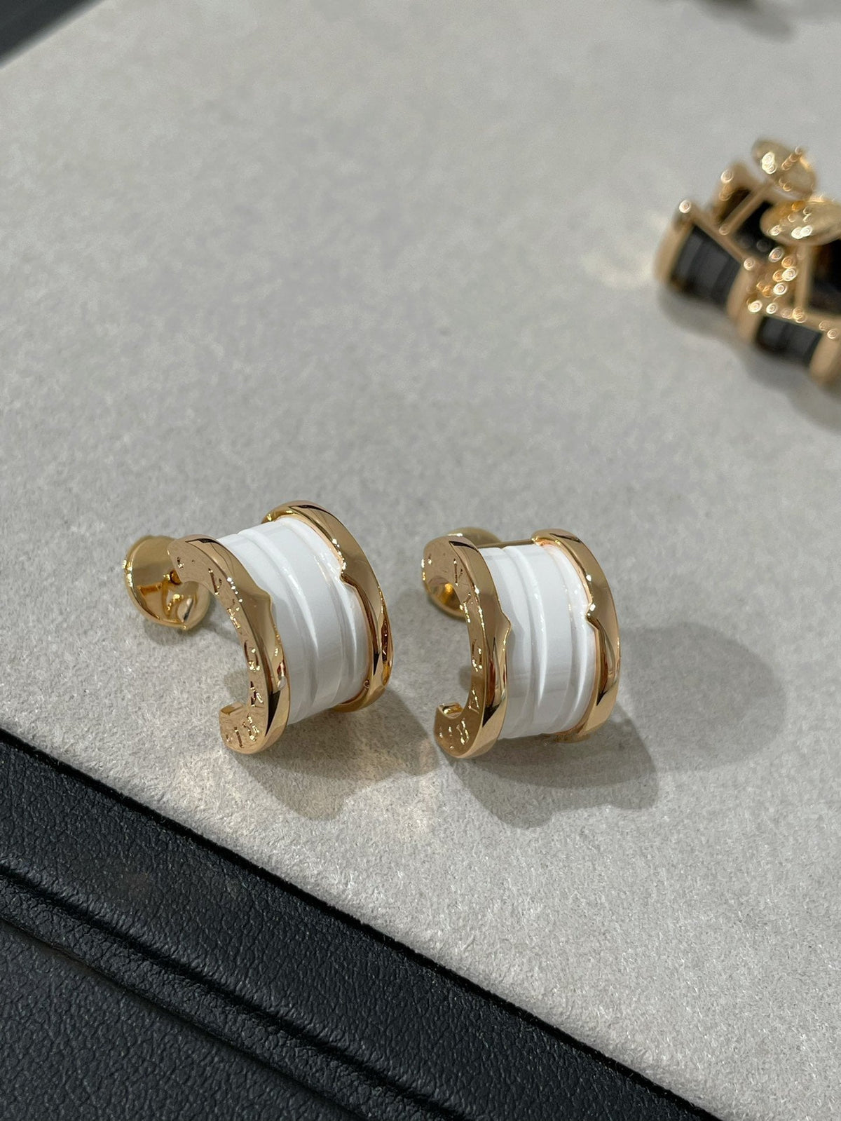 [⭐Corinne]ZERO 1 PINK GOLD CERAMIC EARRINGS