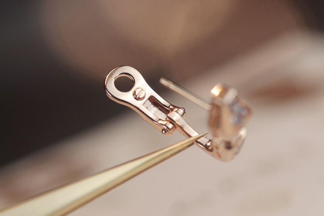 [⭐Corinne]SERPENT PINK GOLD DIAMOND EARRINGS