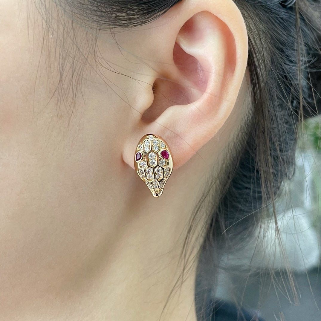 [⭐Corinne]SERPENT DIAMOND STUD EARRINGS