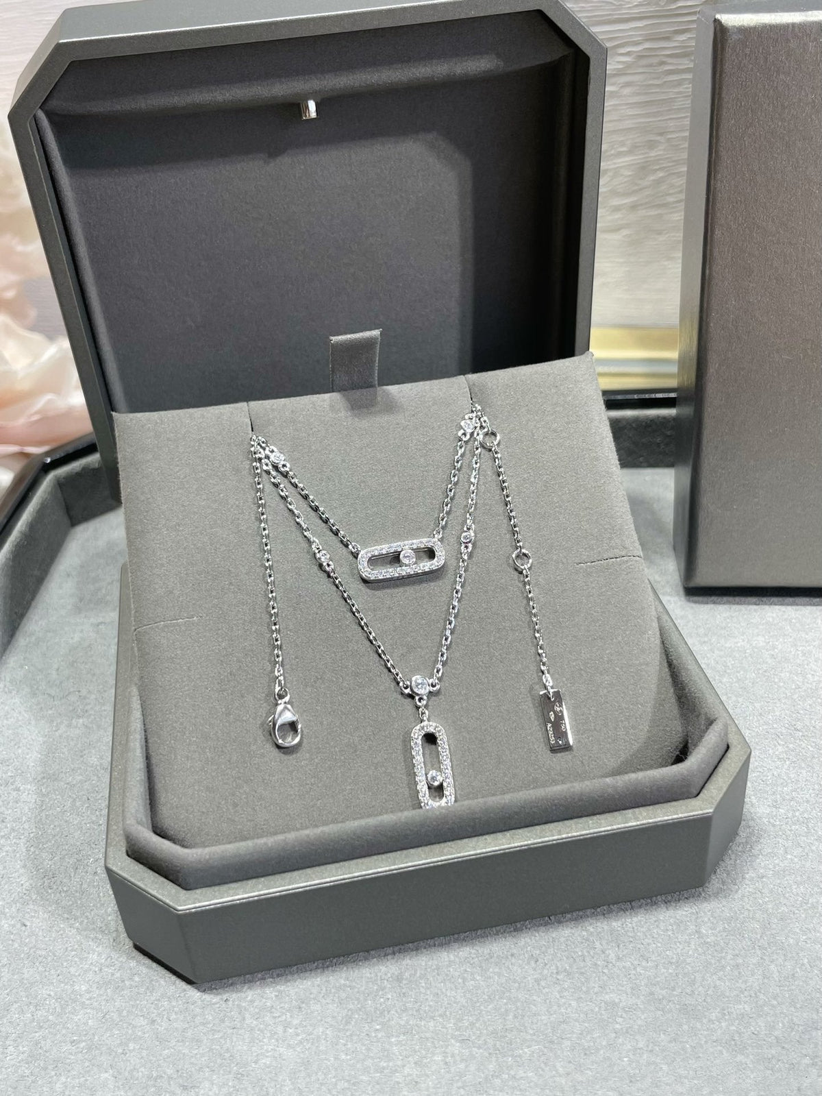 [⭐Corinne]MOVE 2 ROW DIAMOND NECKLACE