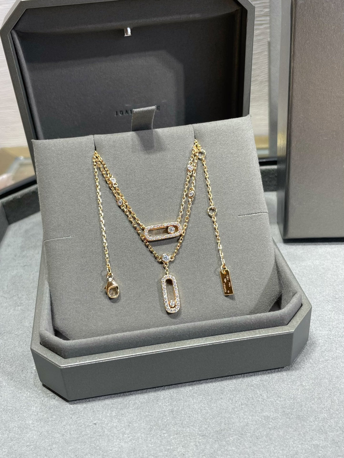 [⭐Corinne]MOVE 2 ROW DIAMOND NECKLACE