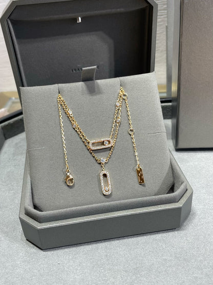 [⭐Corinne]MOVE 2 ROW DIAMOND NECKLACE
