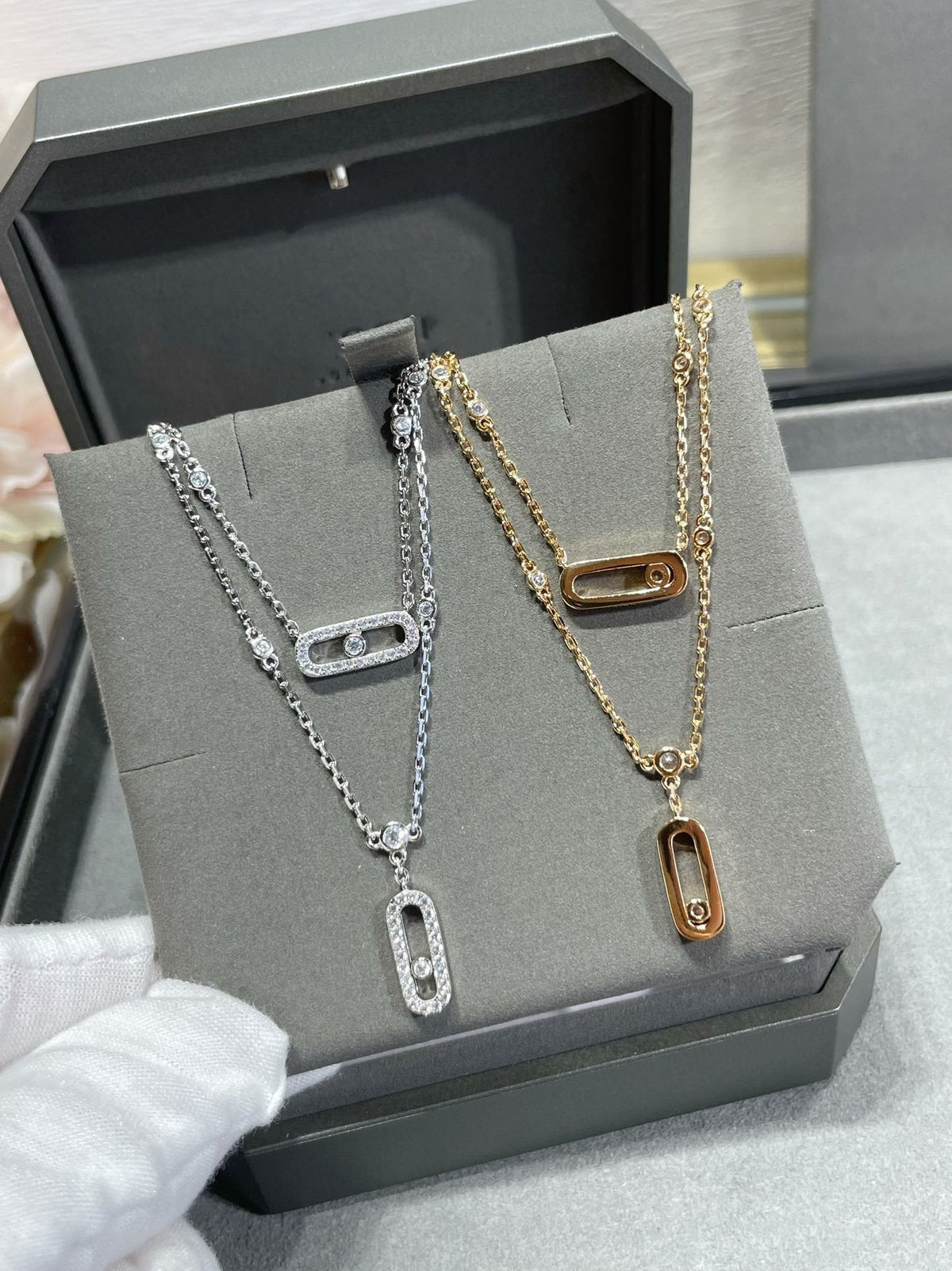 [⭐Corinne]MOVE 2 ROW DIAMOND NECKLACE