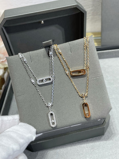 [⭐Corinne]MOVE 2 ROW DIAMOND NECKLACE