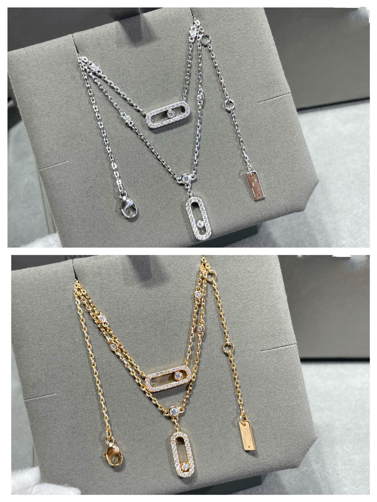 [⭐Corinne]MOVE 2 ROW DIAMOND NECKLACE