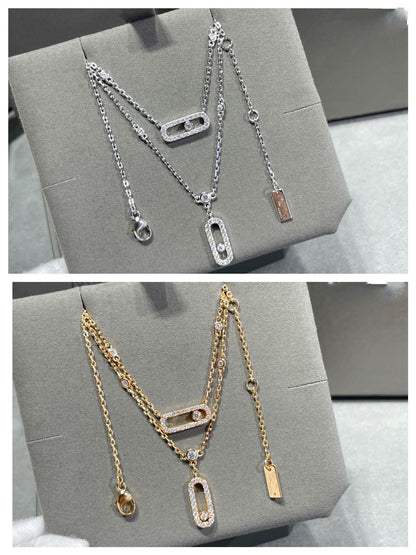 [⭐Corinne]MOVE 2 ROW DIAMOND NECKLACE