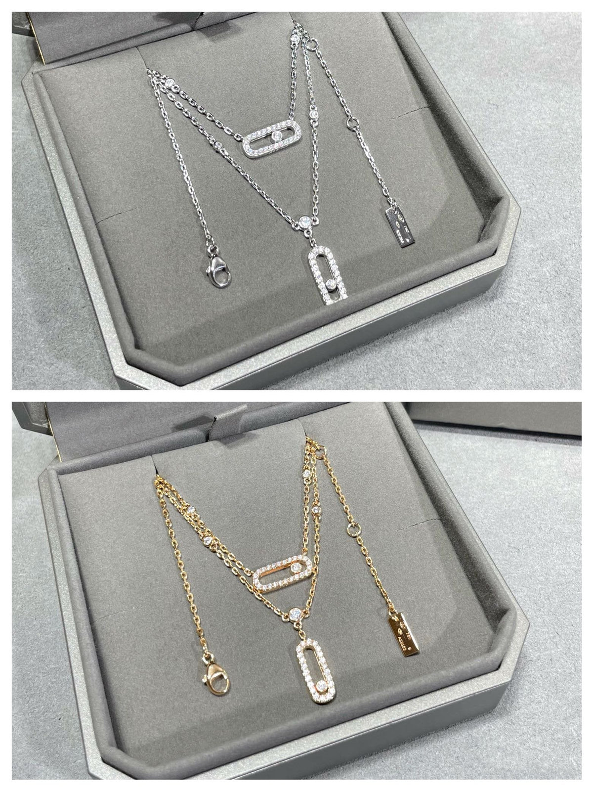 [⭐Corinne]MOVE 2 ROW DIAMOND NECKLACE