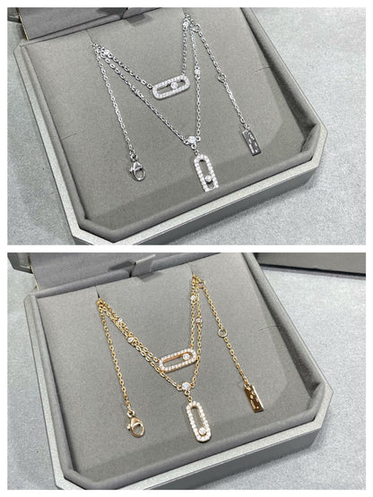 [⭐Corinne]MOVE 2 ROW DIAMOND NECKLACE