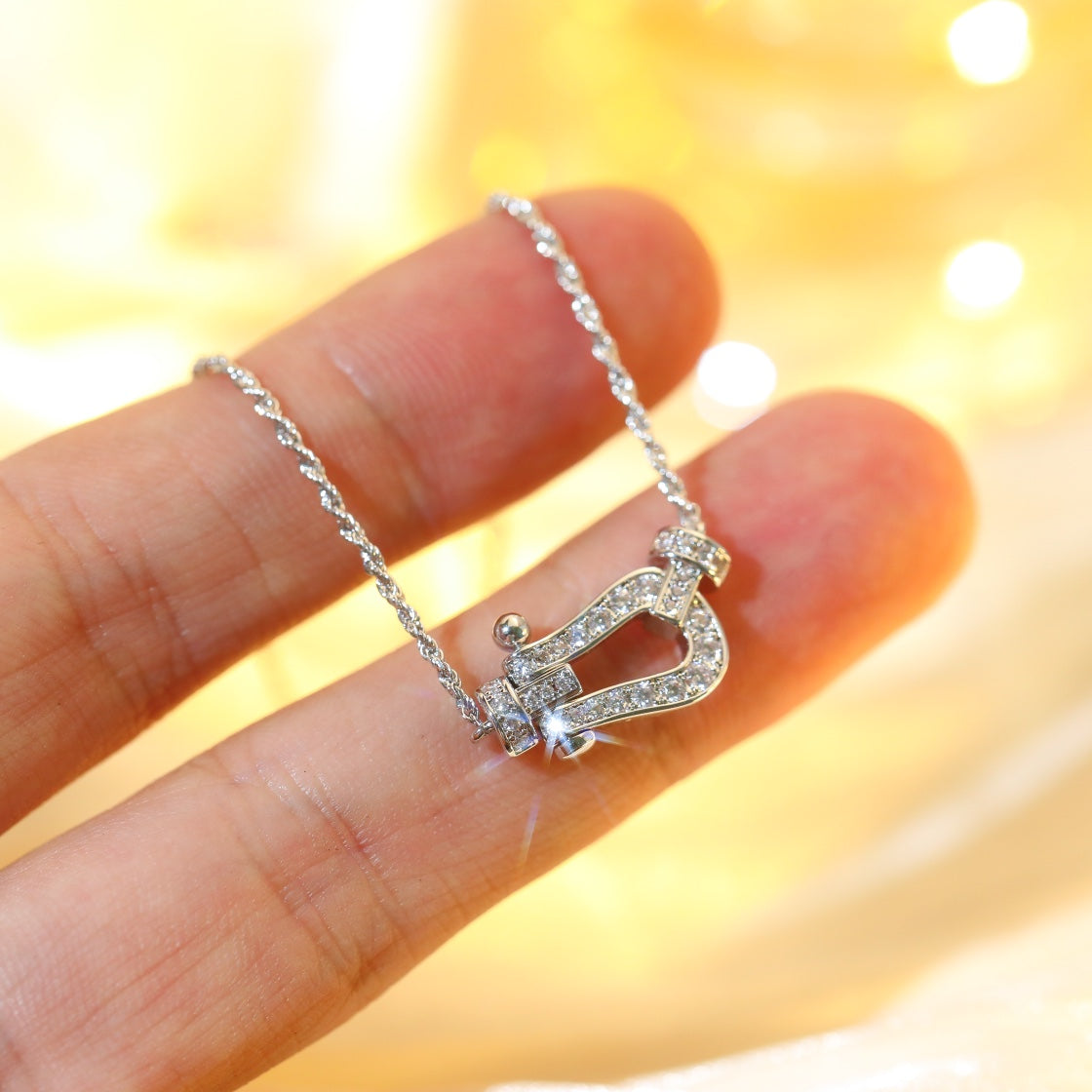 [⭐Corinne]FORCE 10 DIAMOND SILVER NECKLACE MINI MODEL