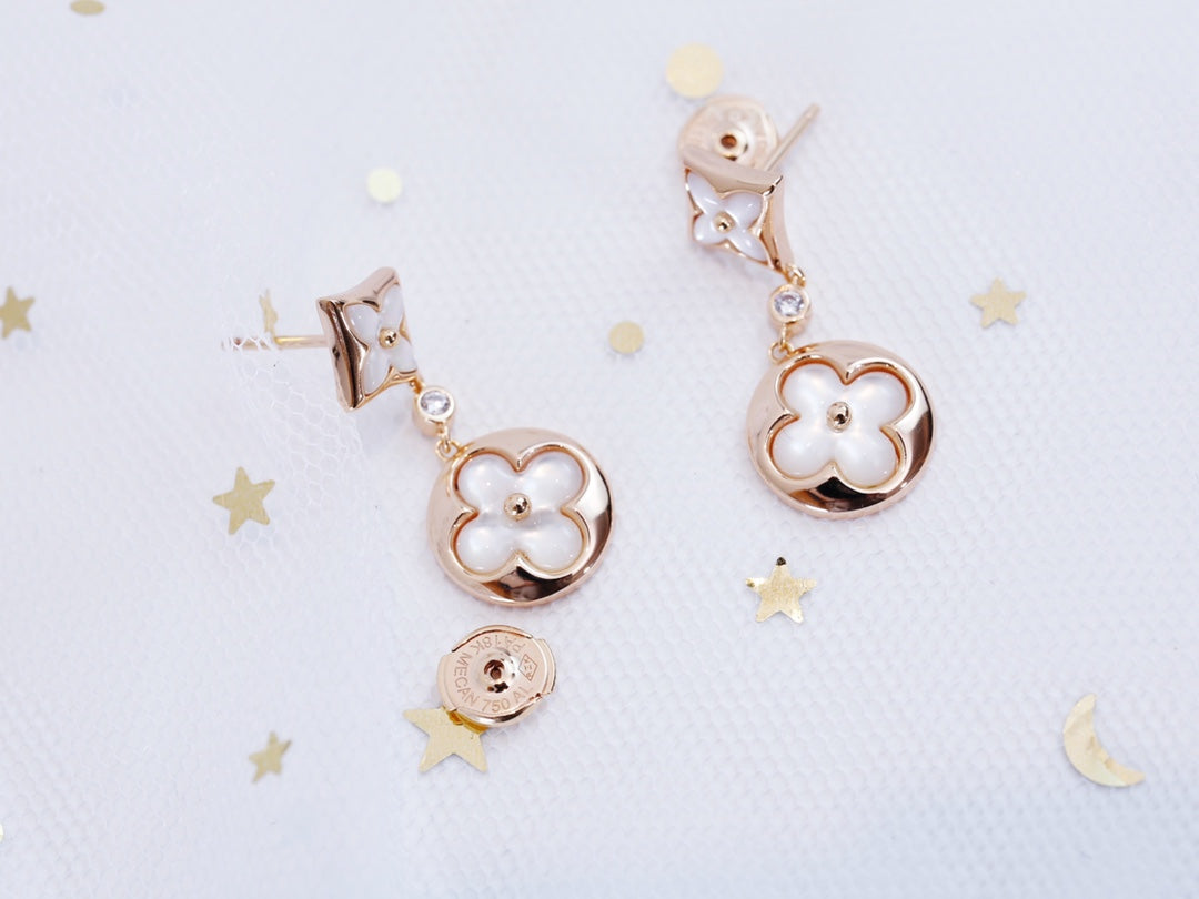[⭐Corinne]STAR AND SUN PINK GOLD MOP DROP EARRINGS