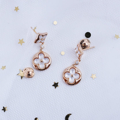 [⭐Corinne]STAR AND SUN PINK GOLD MOP DROP EARRINGS