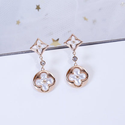 [⭐Corinne]STAR AND SUN PINK GOLD MOP DROP EARRINGS