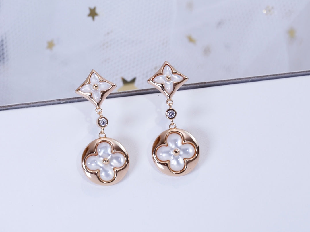 [⭐Corinne]STAR AND SUN PINK GOLD MOP DROP EARRINGS