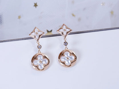 [⭐Corinne]STAR AND SUN PINK GOLD MOP DROP EARRINGS