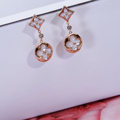 [⭐Corinne]STAR AND SUN PINK GOLD MOP DROP EARRINGS