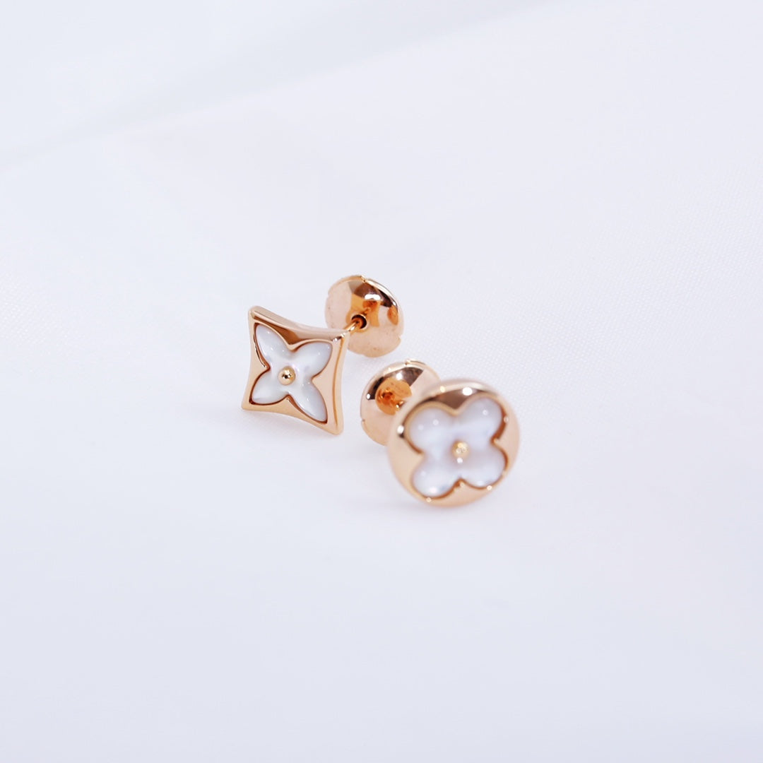 [⭐Corinne]STAR AND SUN PINK GOLD MOP STUD EARRINGS