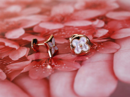 [⭐Corinne]STAR AND SUN PINK GOLD MOP STUD EARRINGS