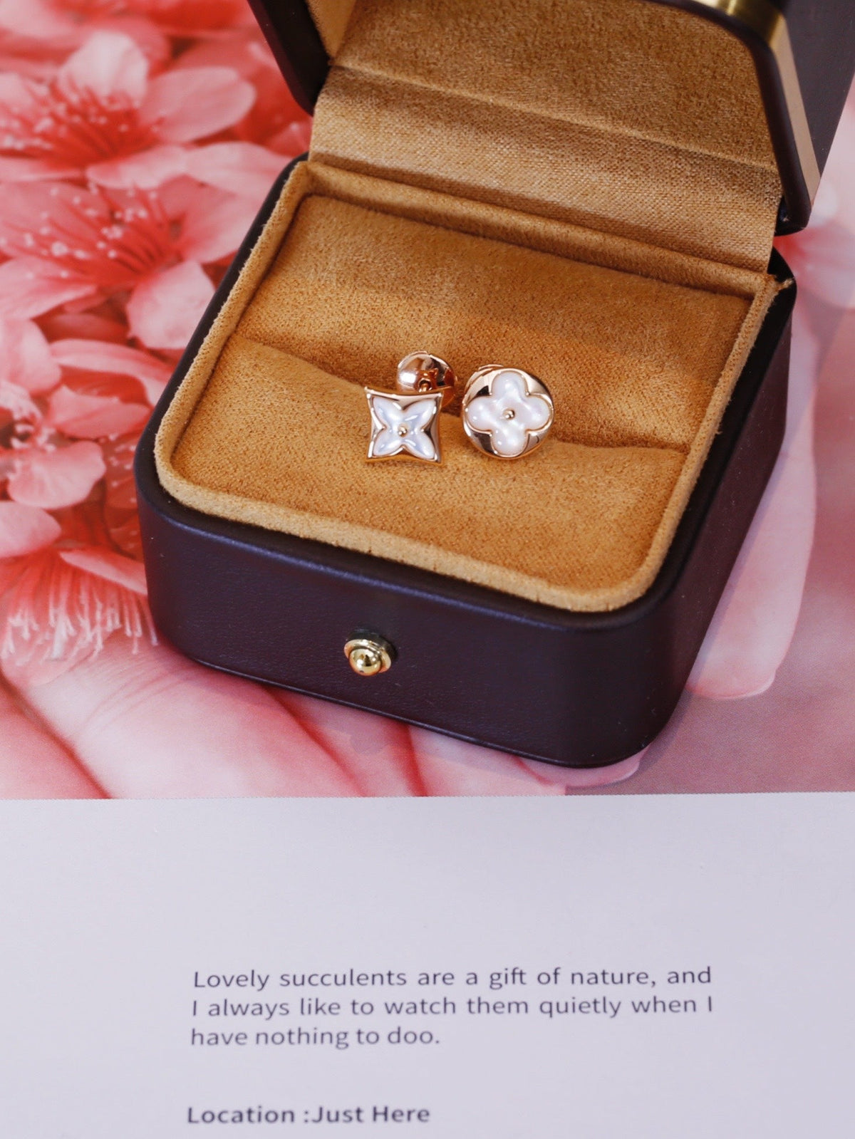 [⭐Corinne]STAR AND SUN PINK GOLD MOP STUD EARRINGS