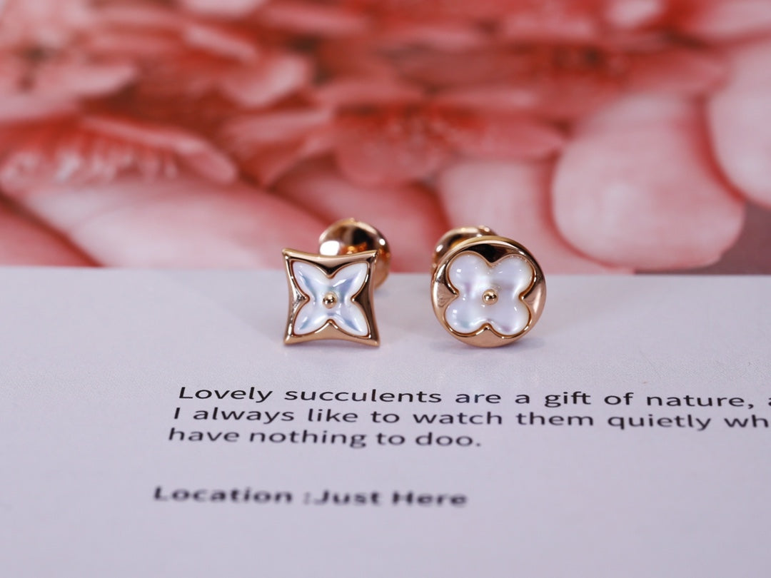 [⭐Corinne]STAR AND SUN PINK GOLD MOP STUD EARRINGS
