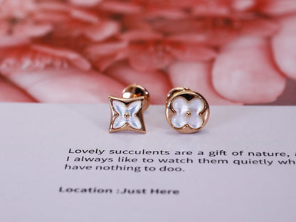 [⭐Corinne]STAR AND SUN PINK GOLD MOP STUD EARRINGS