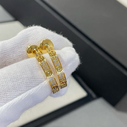 [⭐Corinne]LOVE DIAMOND GOLD HOOP EARRINGS