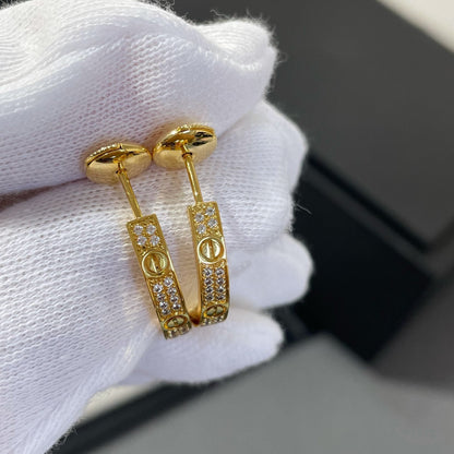 [⭐Corinne]LOVE DIAMOND GOLD HOOP EARRINGS