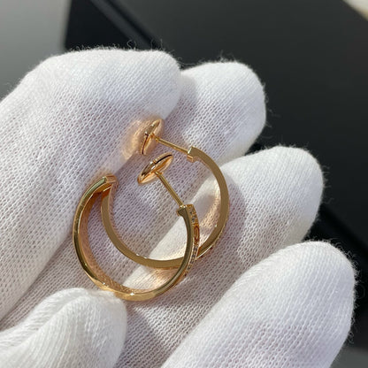[⭐Corinne]LOVE DIAMOND PINK GOLD HOOP EARRINGS