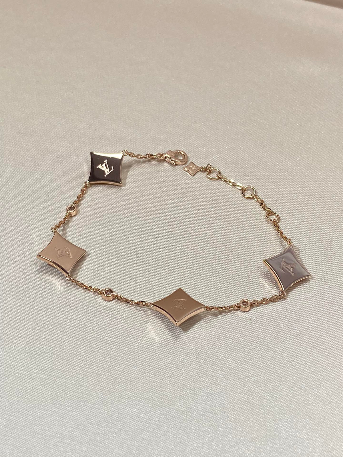 [⭐Corinne]STAR 4 MOTIF MOP DIAMOND PINK GOLD BRACELET