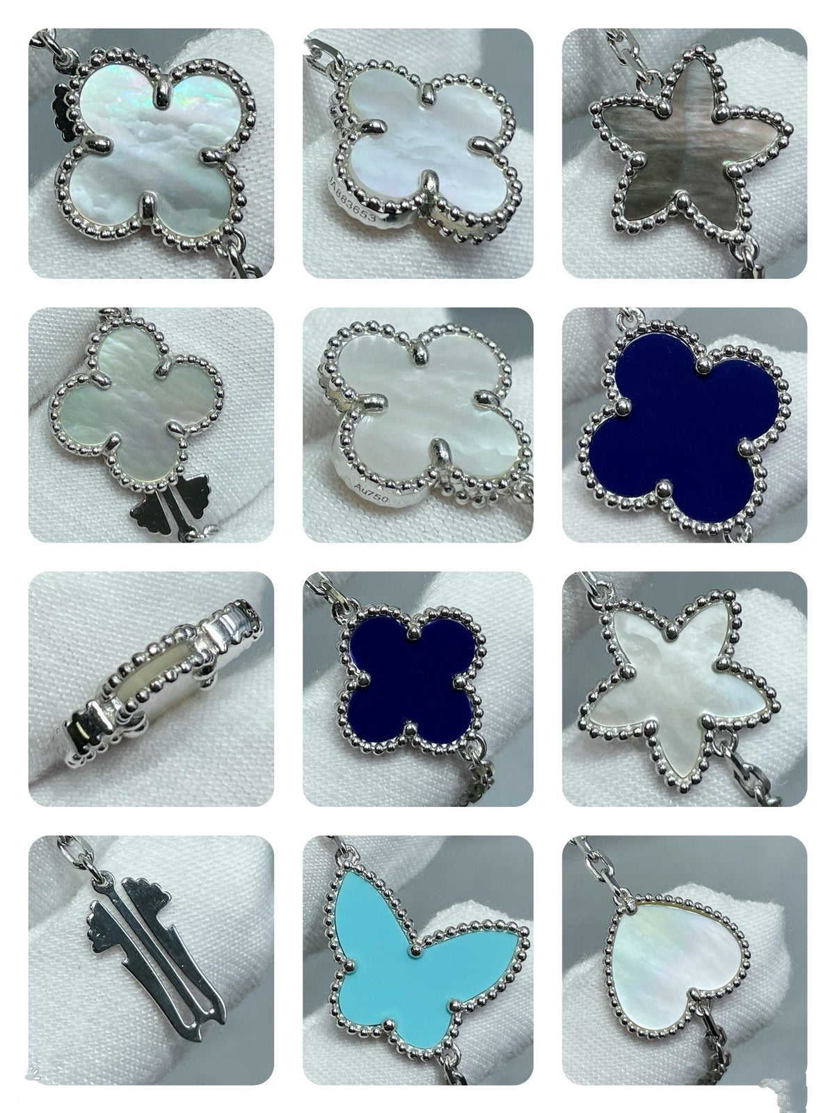 [⭐Corinne]LUCKY CLOVER SILVER 11 MOTIF NECKLACE