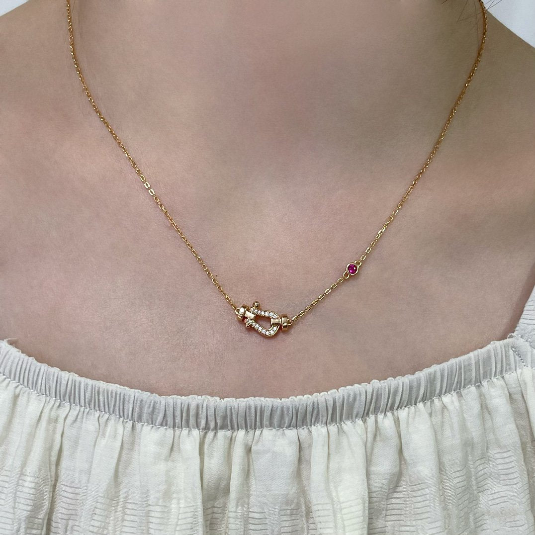 [⭐Corinne]FORCE 10 DIAMOND PINK GOLD NECKLACE