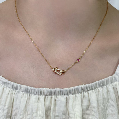 [⭐Corinne]FORCE 10 DIAMOND PINK GOLD NECKLACE