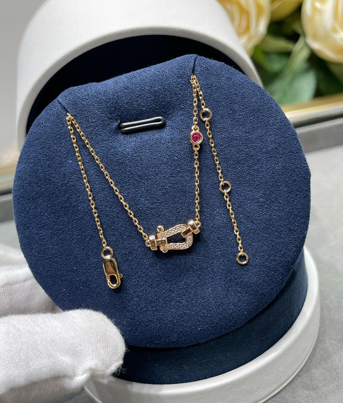 [⭐Corinne]FORCE 10 DIAMOND PINK GOLD NECKLACE