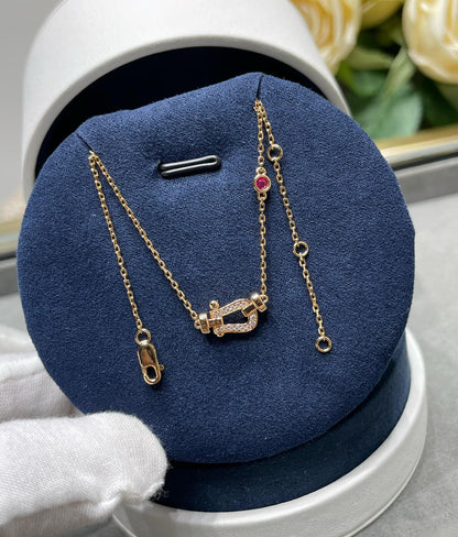 [⭐Corinne]FORCE 10 DIAMOND PINK GOLD NECKLACE