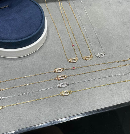 [⭐Corinne]FORCE 10 DIAMOND PINK GOLD NECKLACE