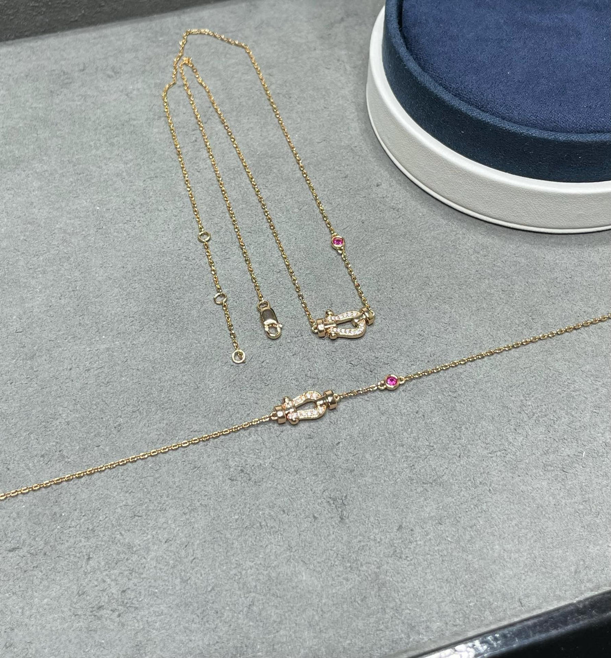 [⭐Corinne]FORCE 10 DIAMOND PINK GOLD NECKLACE