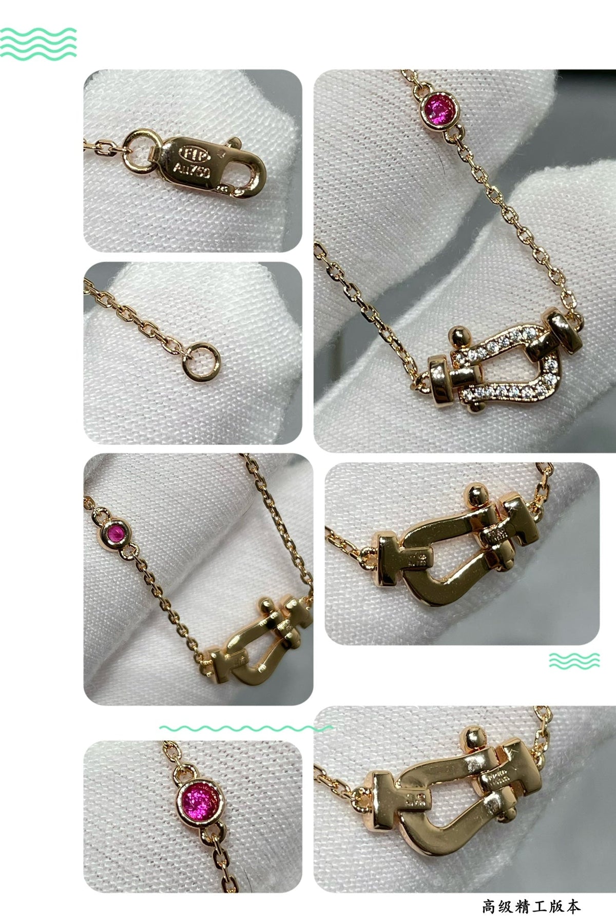 [⭐Corinne]FORCE 10 DIAMOND PINK GOLD NECKLACE