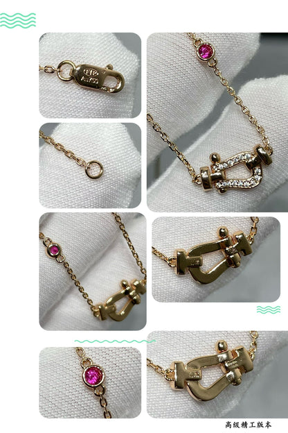 [⭐Corinne]FORCE 10 DIAMOND PINK GOLD NECKLACE