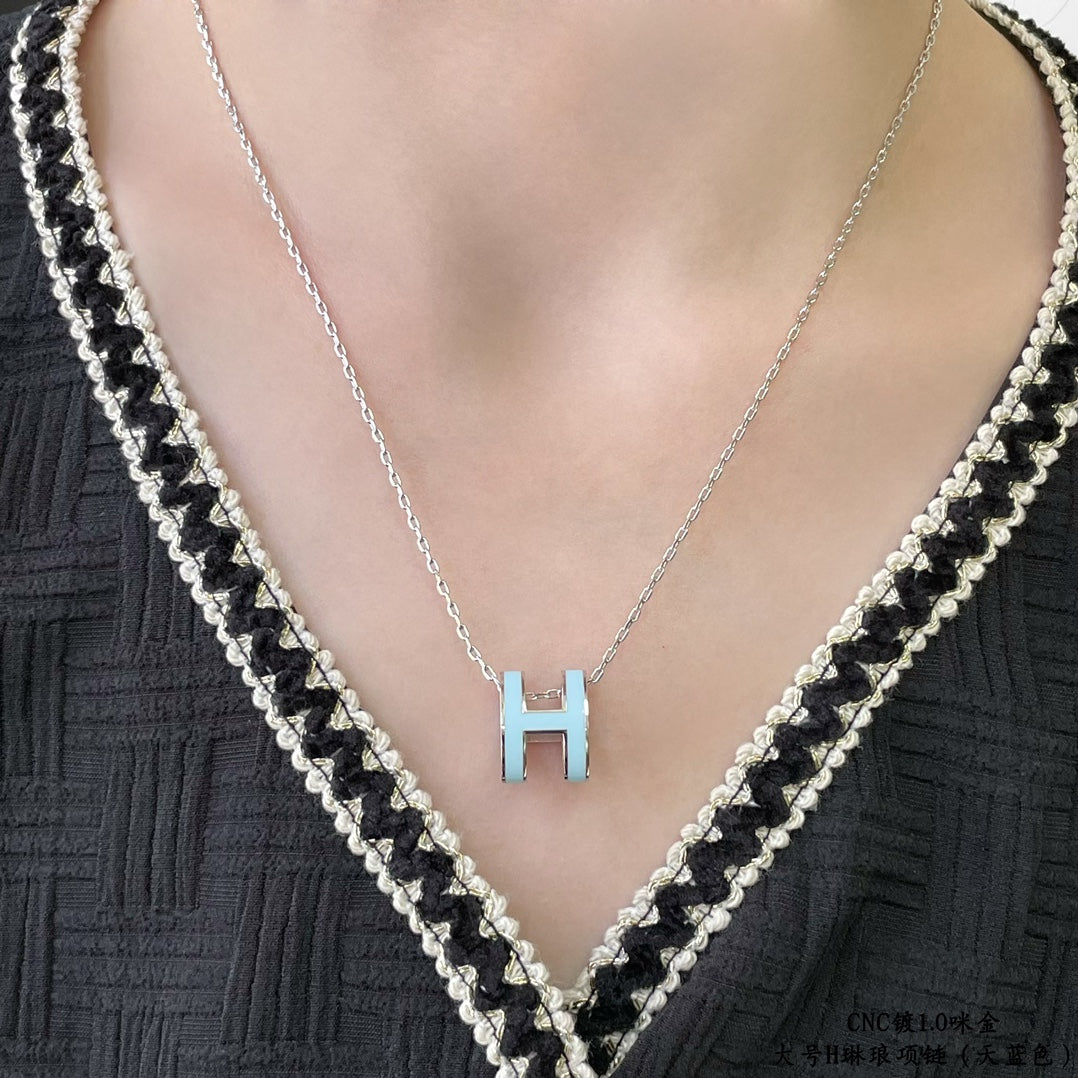 [⭐Corinne]POP H SKY BLUE NECKLACE