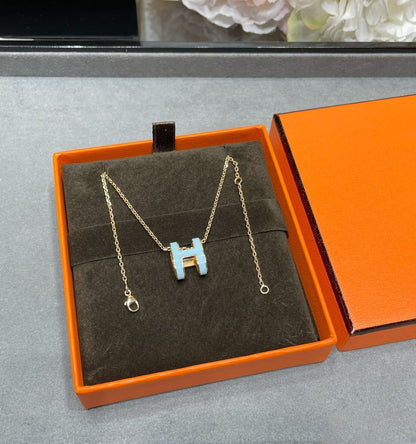 [⭐Corinne]POP H SKY BLUE NECKLACE