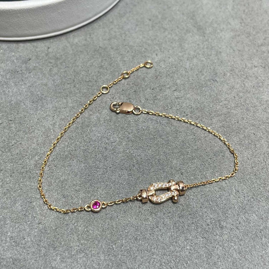 [⭐Corinne]FORCE 10 DIAMOND CHAIN LINK PINK GOLD BRACELET