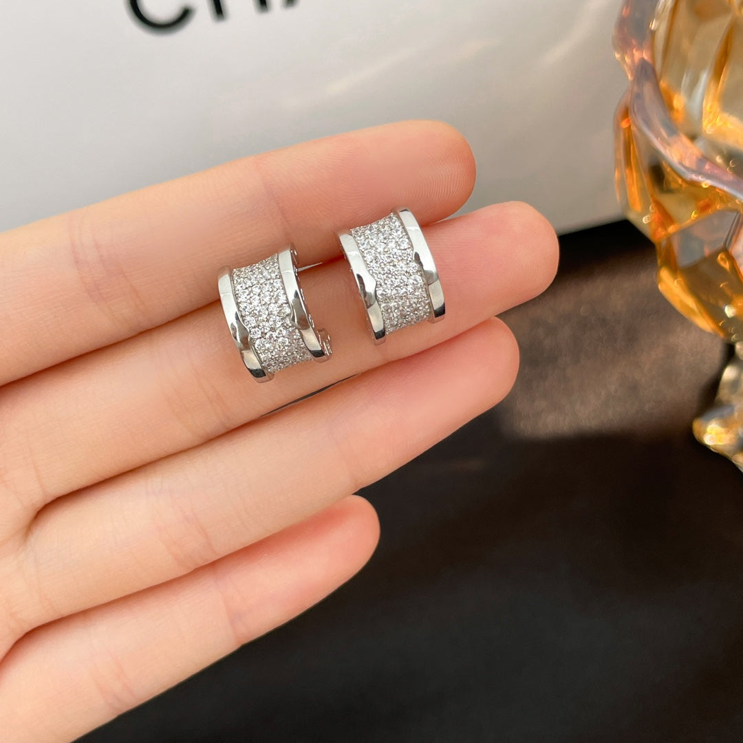 [⭐Corinne]ZERO 1 DIAMOND PAVED EARRINGS