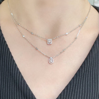 [⭐Corinne]MY TWIN 2 ROW DIAMOND NECKLACE